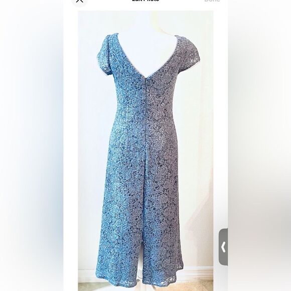 Oleg Cassini Sequin blue gray Cocktail prom Vegas Dress size 2 - Picture 13 of 13